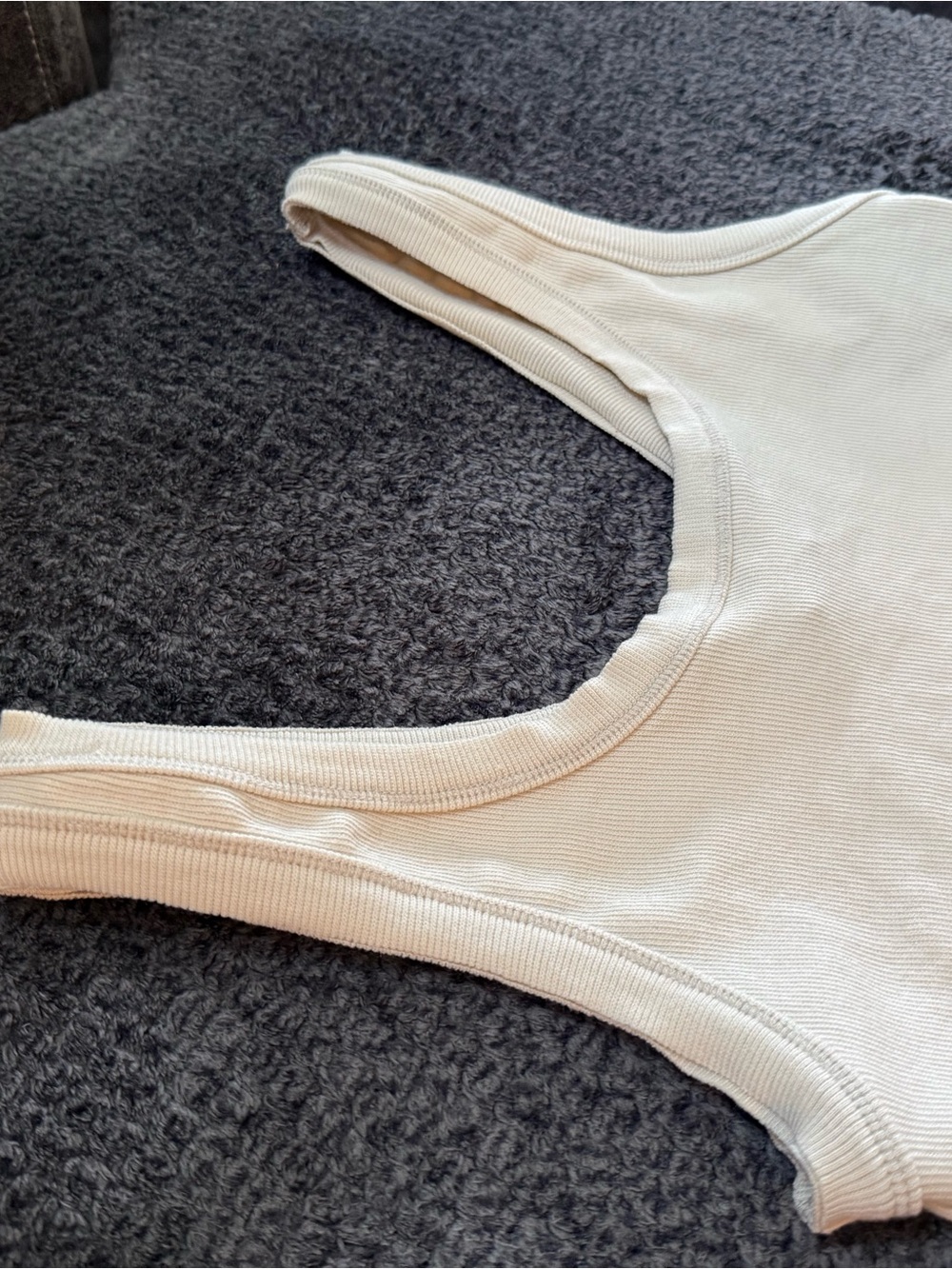 Pitaya Cream Ribbed Crop Tank - Picture 2 of 4